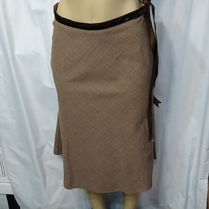 Tessuti glen plaid bias skirt with velvet ribbon tie- size 10